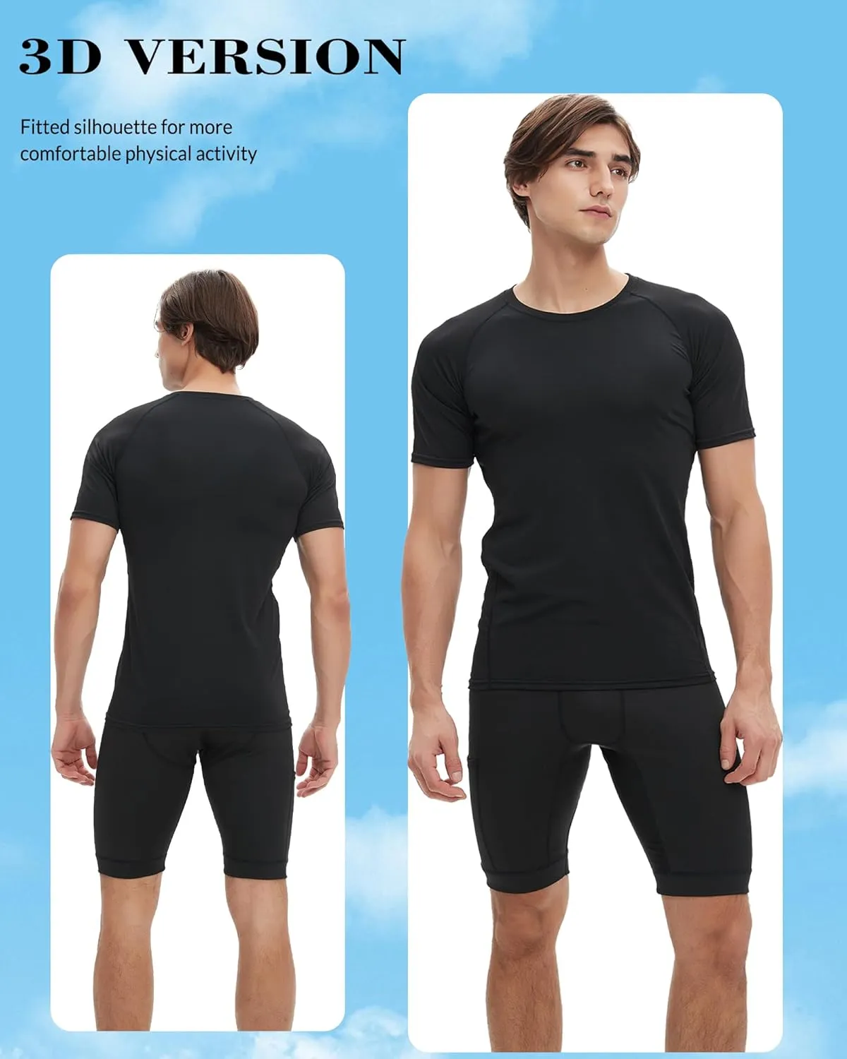 5 Pack Compression Shirt for Men Compression Shirts Short Sleeve Cool Dry Athletic Workout Base Layer Undershirt Tops