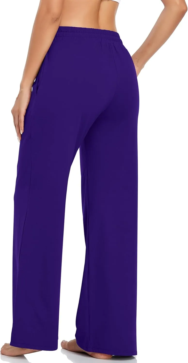 ADANIKI Sweatpants Women Yoga Pants with Pockets for Women Pajamas Work Pants Wide Leg Drawstring Pants for Women's Lounge