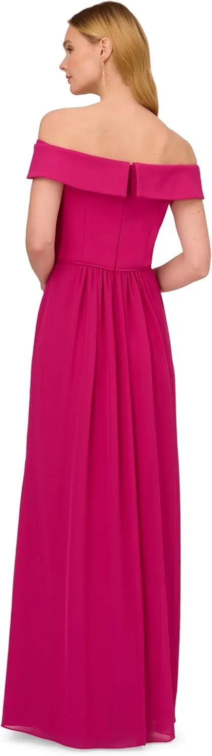 Adrianna Papell Women's Crepe Chiffon Gown