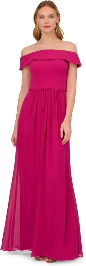 Adrianna Papell Women's Crepe Chiffon Gown