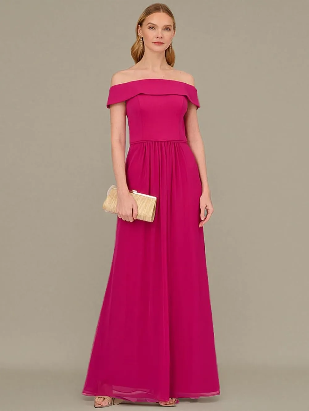 Adrianna Papell Women's Crepe Chiffon Gown