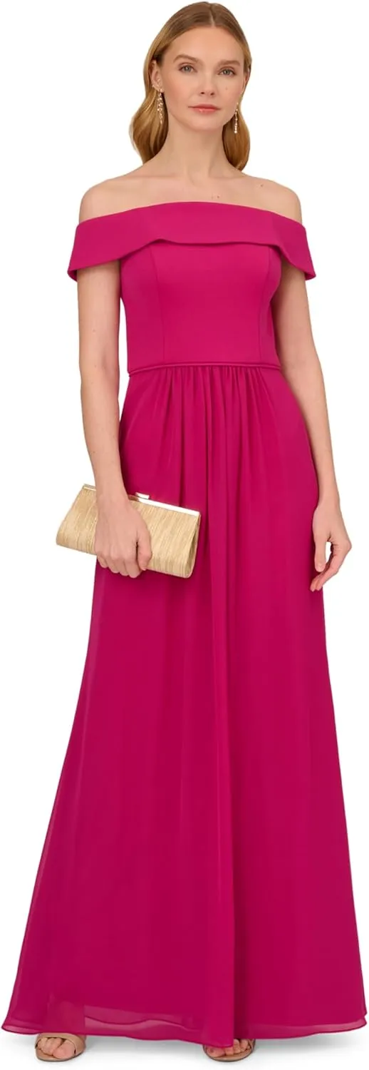 Adrianna Papell Women's Crepe Chiffon Gown