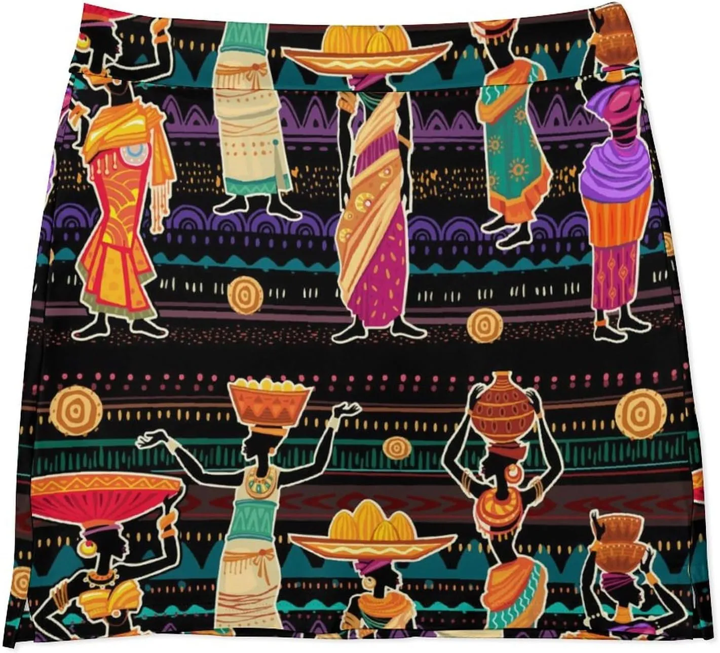 African Women Black Girls Women's Skort Athletic Skirt Golf Skorts A-line Skirts with Built-in Shorts Pockets