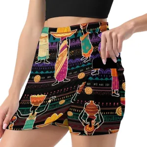 African Women Black Girls Women's Skort Athletic Skirt Golf Skorts A-line Skirts with Built-in Shorts Pockets