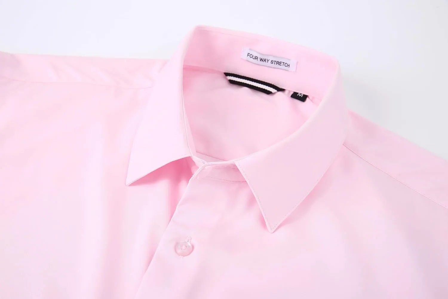 Alex Vando Mens Dress Shirts 4-Way Stretch Wrinkle Free Regular Fit Short Sleeve Men Button Down Shirt