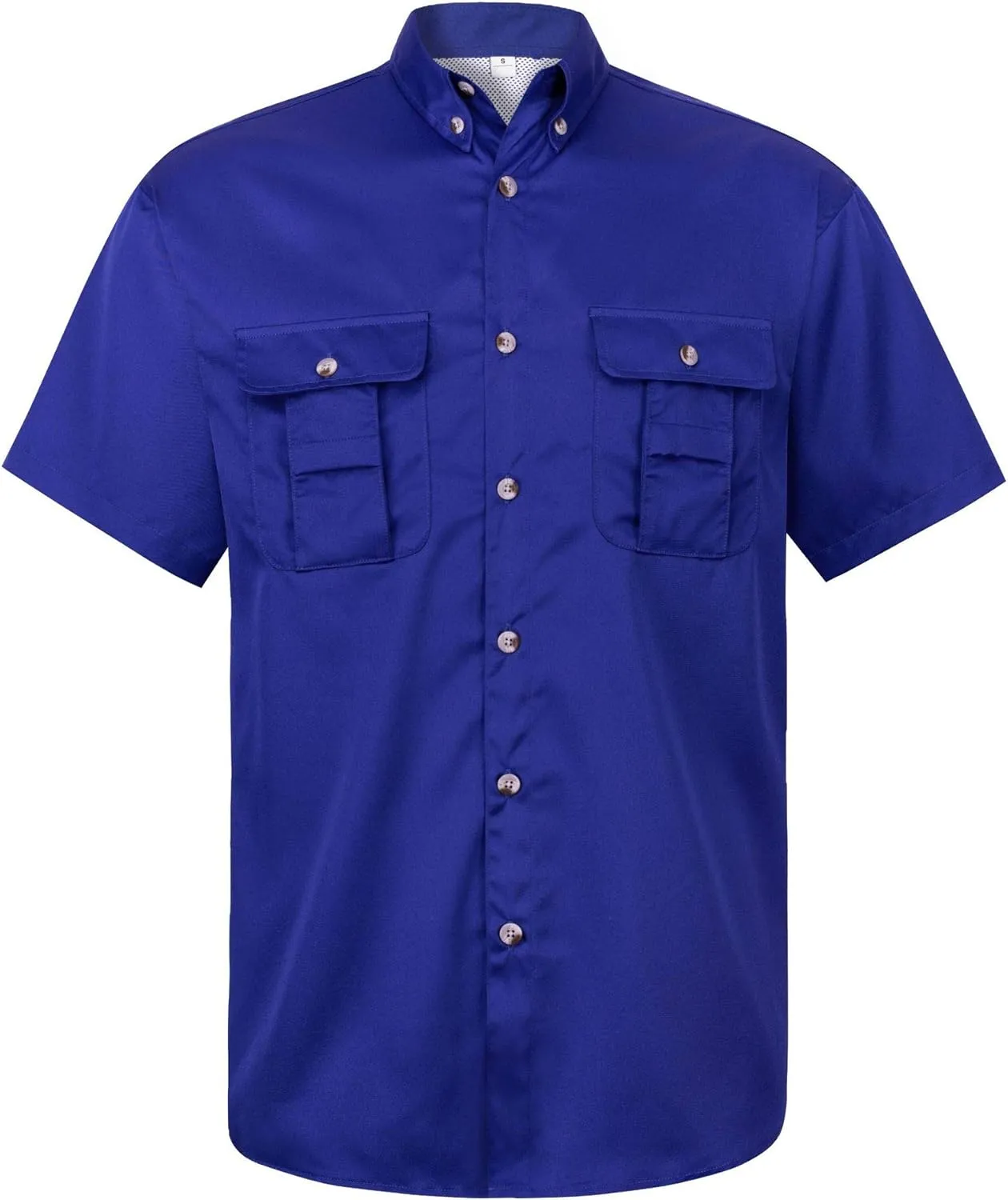 Alimens & Gentle Men's Fishing Shirt Short Sleeve Summer Breathable Outdoor Casual Button Down Shirt