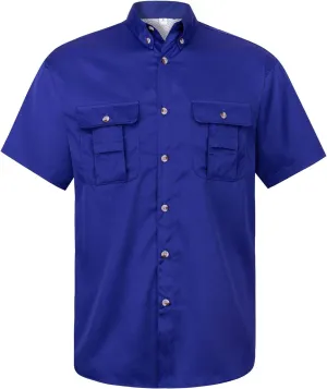 Alimens & Gentle Men's Fishing Shirt Short Sleeve Summer Breathable Outdoor Casual Button Down Shirt
