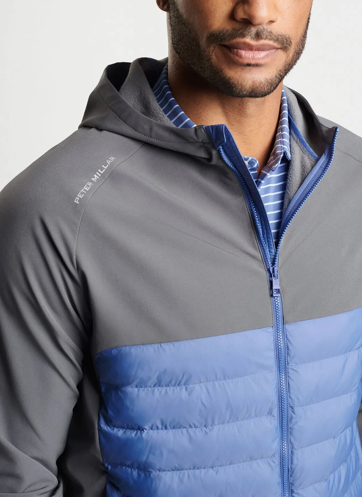 All Course Hybrid Hoodie in Astral Blue by Peter Millar