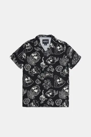 Arsenic Youth B&W Fruit Skulls Button-Up