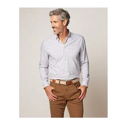 Ashworth Performance Button Up Shirt in Light Gray by Johnnie-O