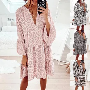 At Peace Flowy Tiered Tunic Dress  COLORS
