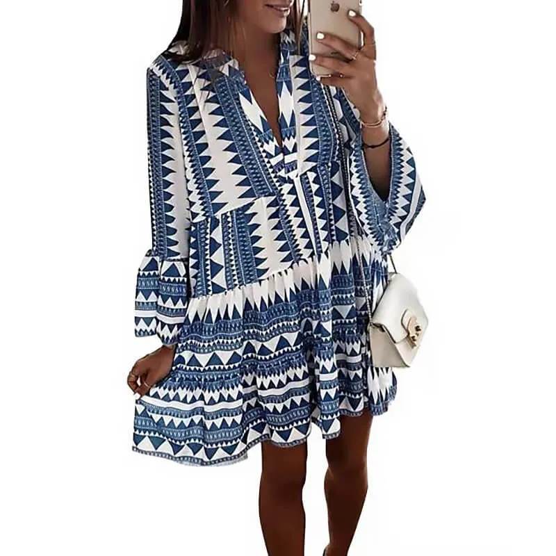 At Peace Flowy Tiered Tunic Dress  COLORS
