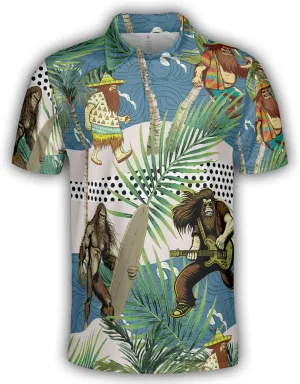 Bigfoots Polo Shirts for Men - Bigfoots Lovers Stylish Mens Goft Shirt Casual Short Sleeve Button Down Outfit Set 60