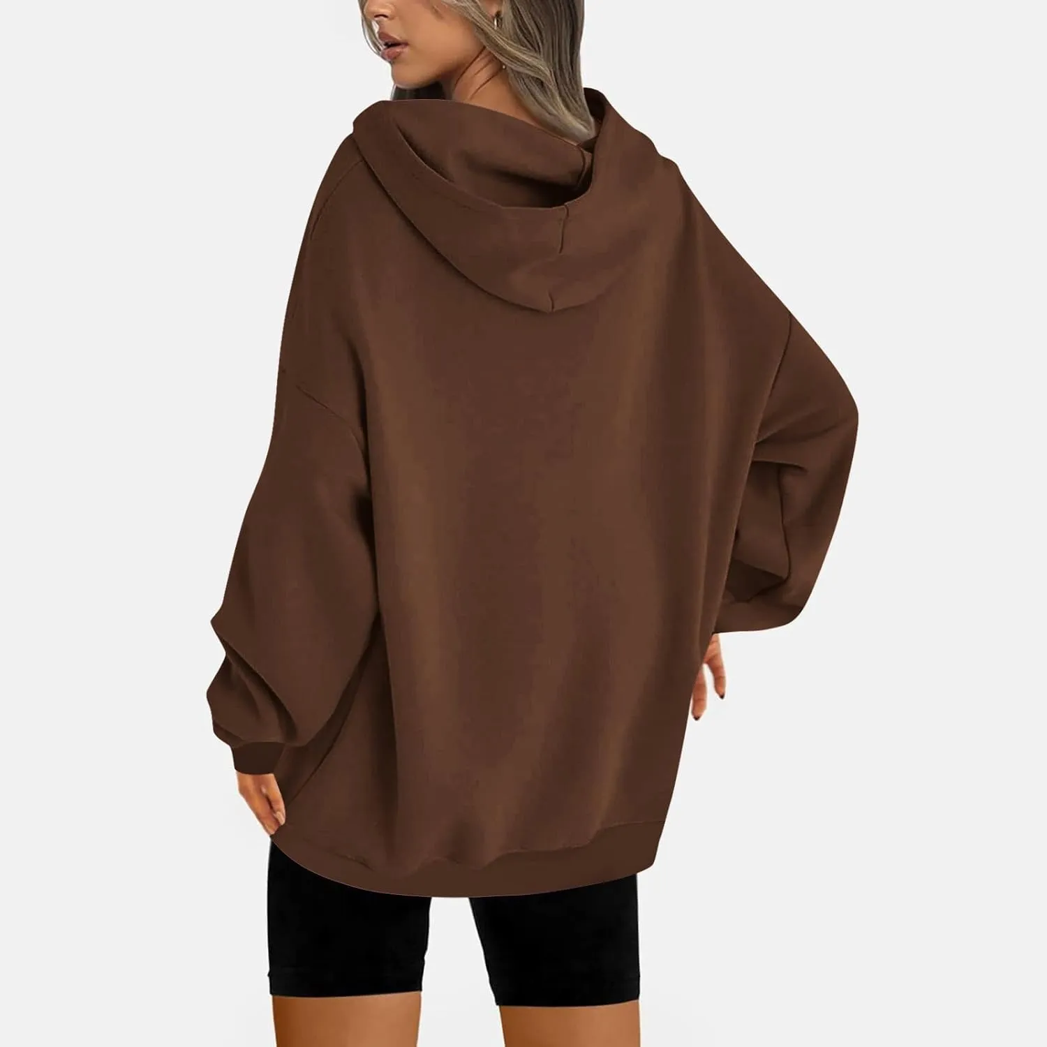Binmer Oversized Hoodie for Women Sweatshirt Fall Fashion 2024 Outfit Trendy Fleece Pullover Casual Long Sleeve Tops w/Pocket