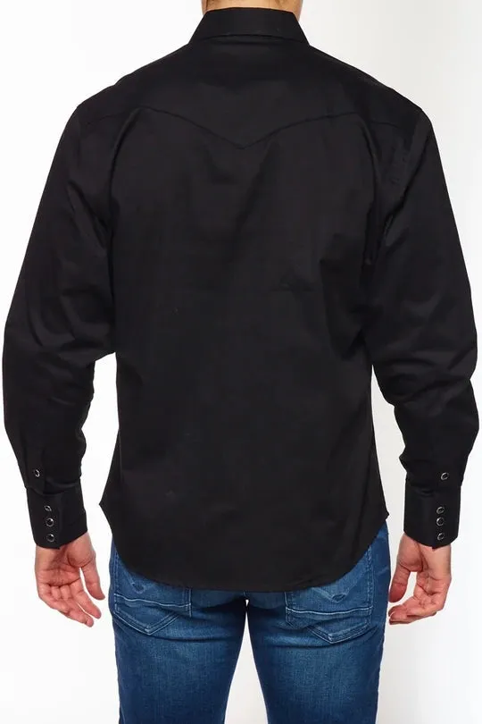 Black Twill Western Shirt