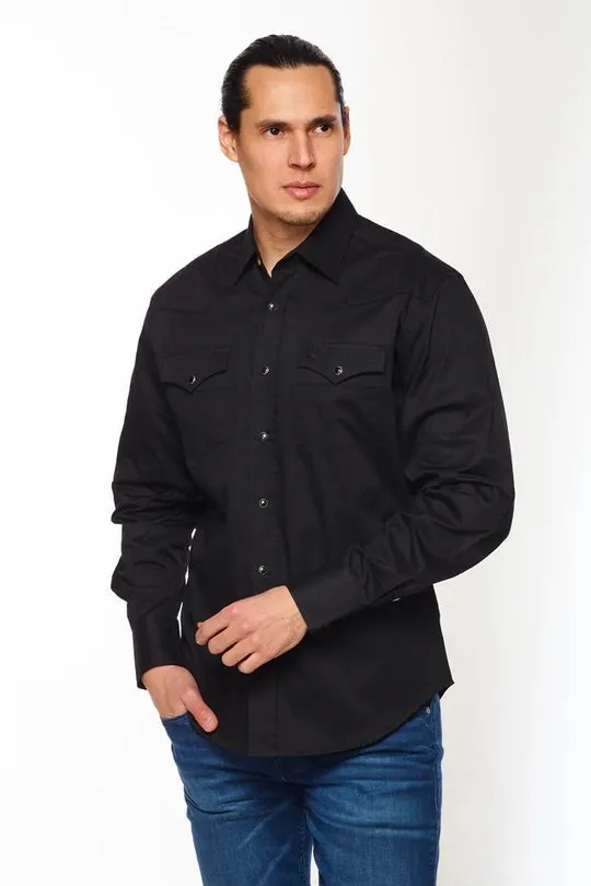Black Twill Western Shirt
