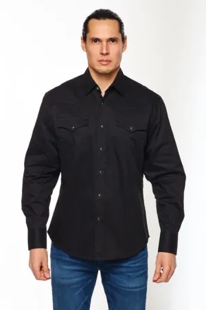 Black Twill Western Shirt