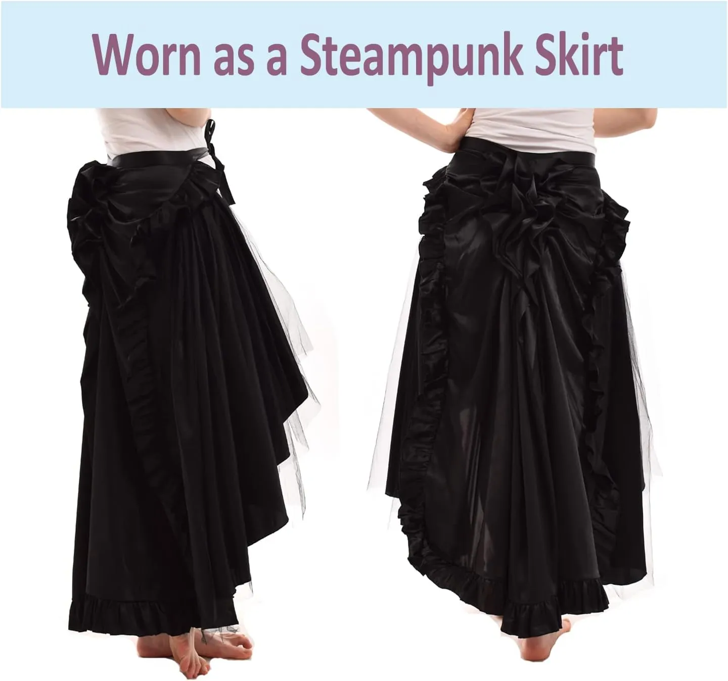 BLESSUME Victorian Ruffles Bustle Skirt/Cape