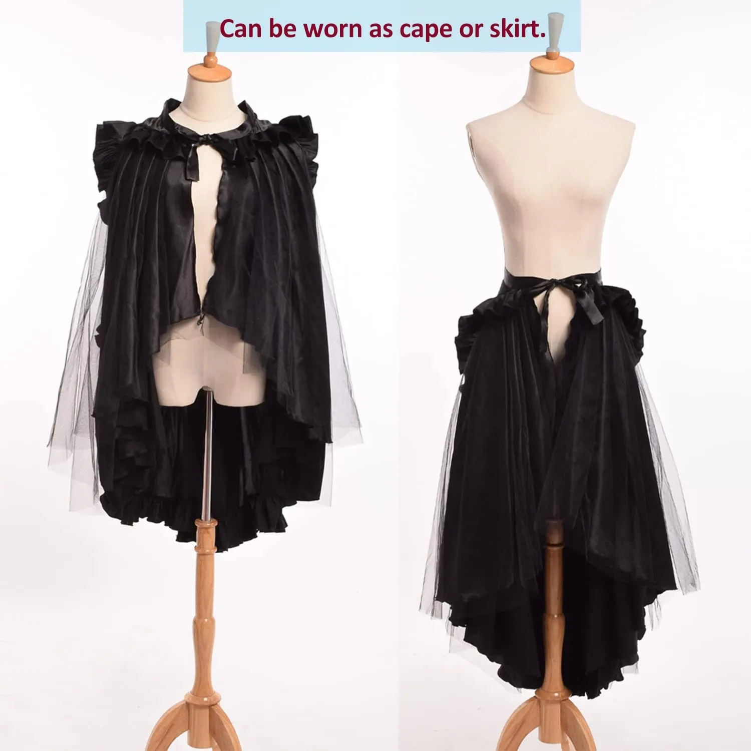 BLESSUME Victorian Ruffles Bustle Skirt/Cape