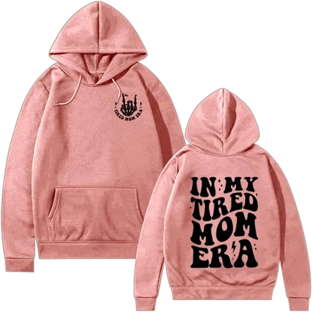 BOYRMSLGY Mama Hoodies for Women In My Tired Mom Era Sweatshirt Funny Mom Shirts Gift for Mother Casual Long Sleeve Tops