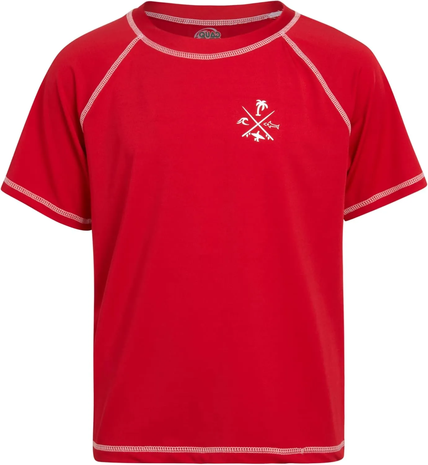 Boys Swim Shirt - 2 Pack Quick Dry Sun Protection Short Sleeve Rash Guard for Boys Youth Kids Swimwear (2T-18)