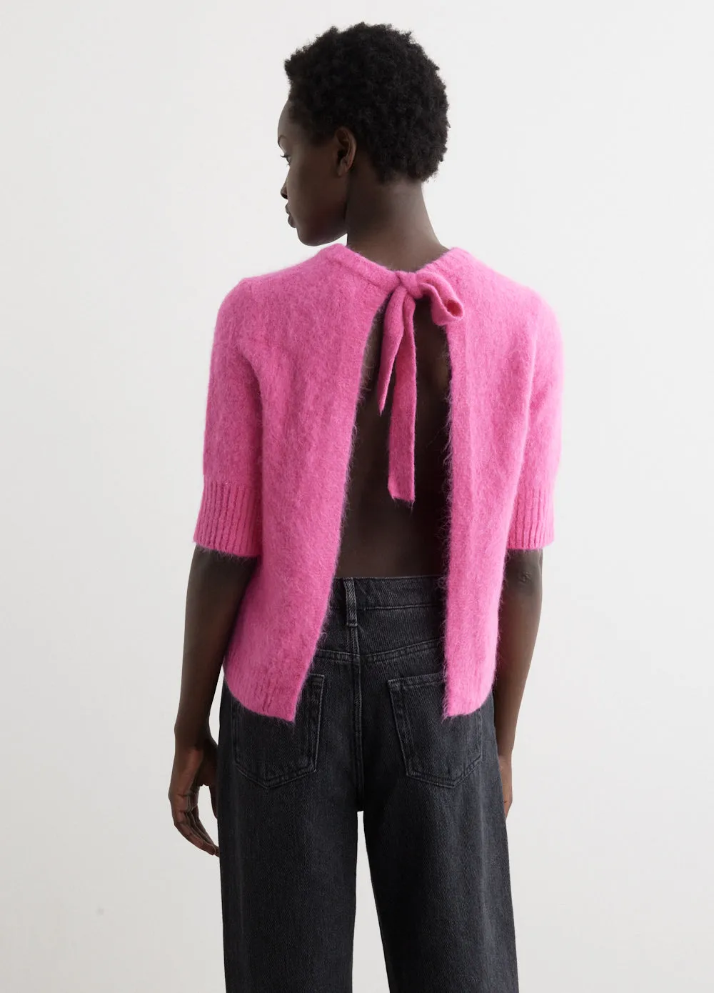 Brushed Alpaca Open Back Top