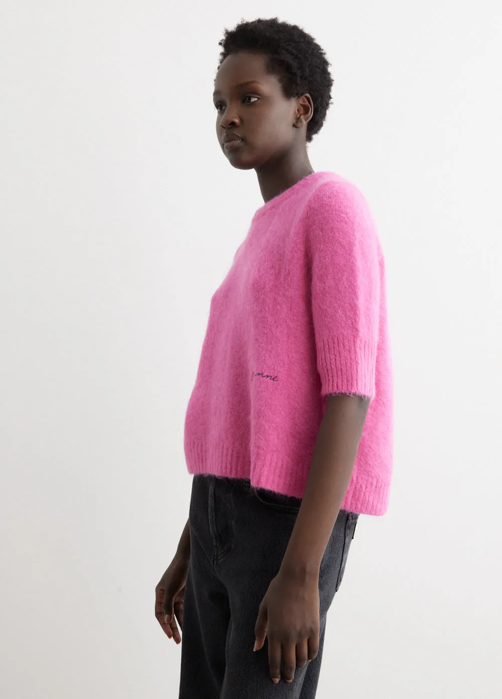 Brushed Alpaca Open Back Top