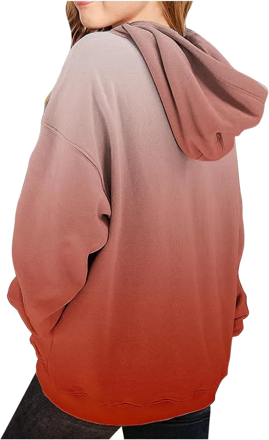 BTDECLAR Hoodies for Teen Girls Hooded Sweatshirt Fleece Cute Oversized Pullover Tops Gradient Preppy Clothes Size 10 12