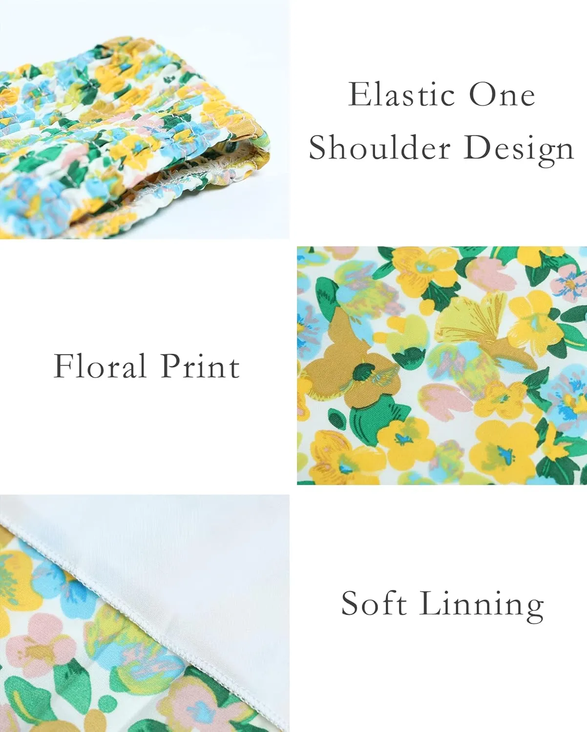 BTFBM 2025 Summer One Shoulder Dresses for Women Casual Sleeveless High Waist Floral Flowy Smocked Boho Beach Maxi Dress