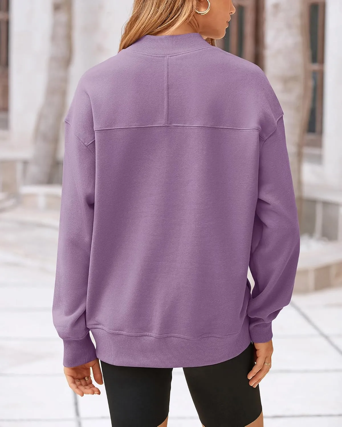BTFBM Casual Womens Sweatshirt Solid Color Crew Neck Long Sleeve Loose Pullover Tops Fall Y2K Clothes