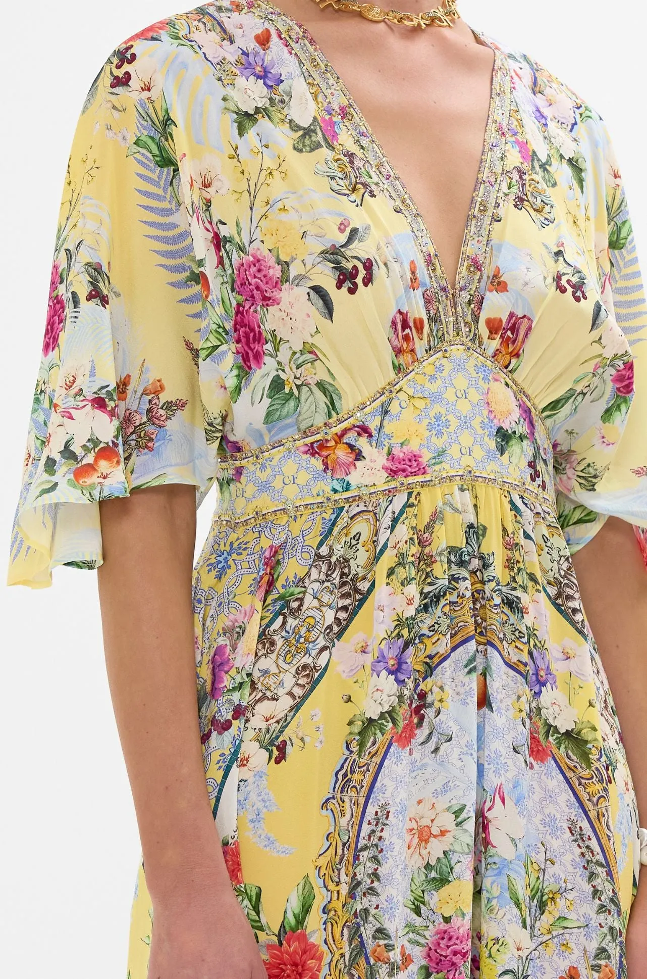 Camilla - Flor Fantastica Waisted Dress with Hem Ruffle