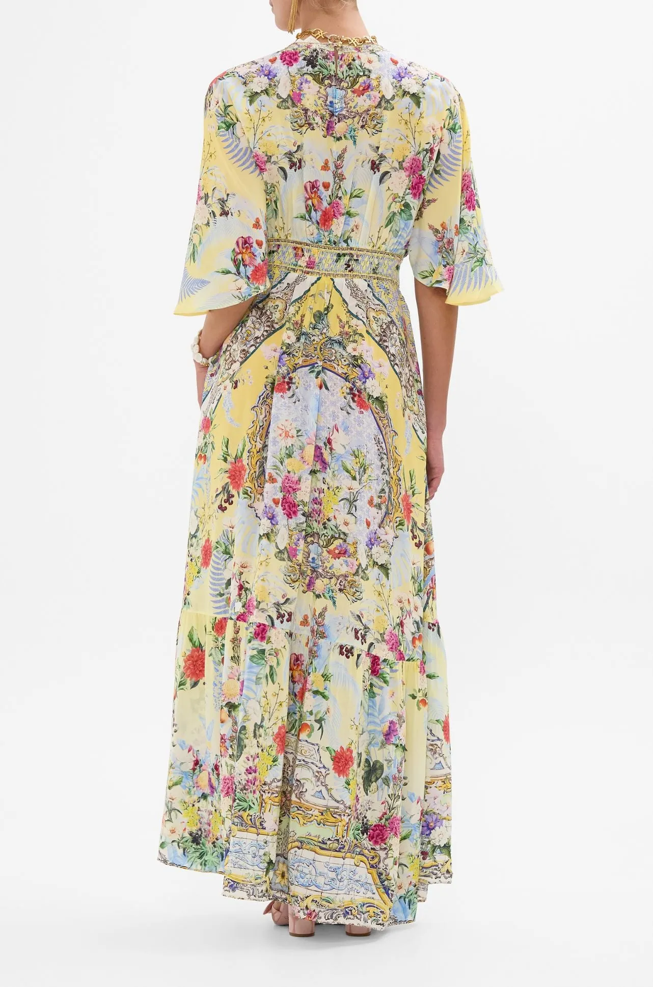 Camilla - Flor Fantastica Waisted Dress with Hem Ruffle