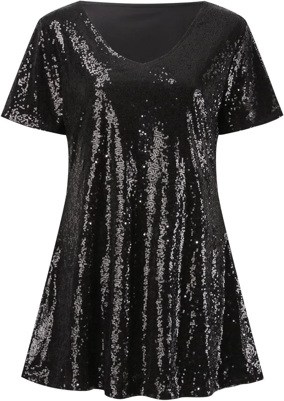 Casual Dresses for Women 2024 Sequin Dress for Short Sleeve Crewneck Sparkly Glitter Boho Dresses