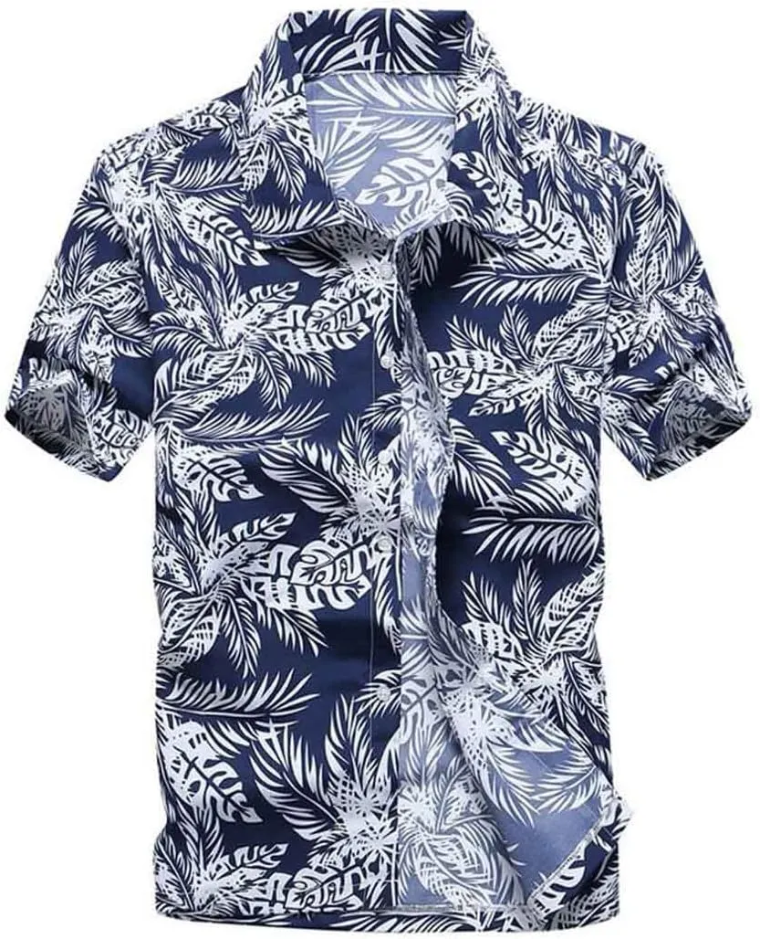 Casual Floral Beach Men's Shirt Summer Short Sleeve Hawaiian Shirts Quick Dry Shirt