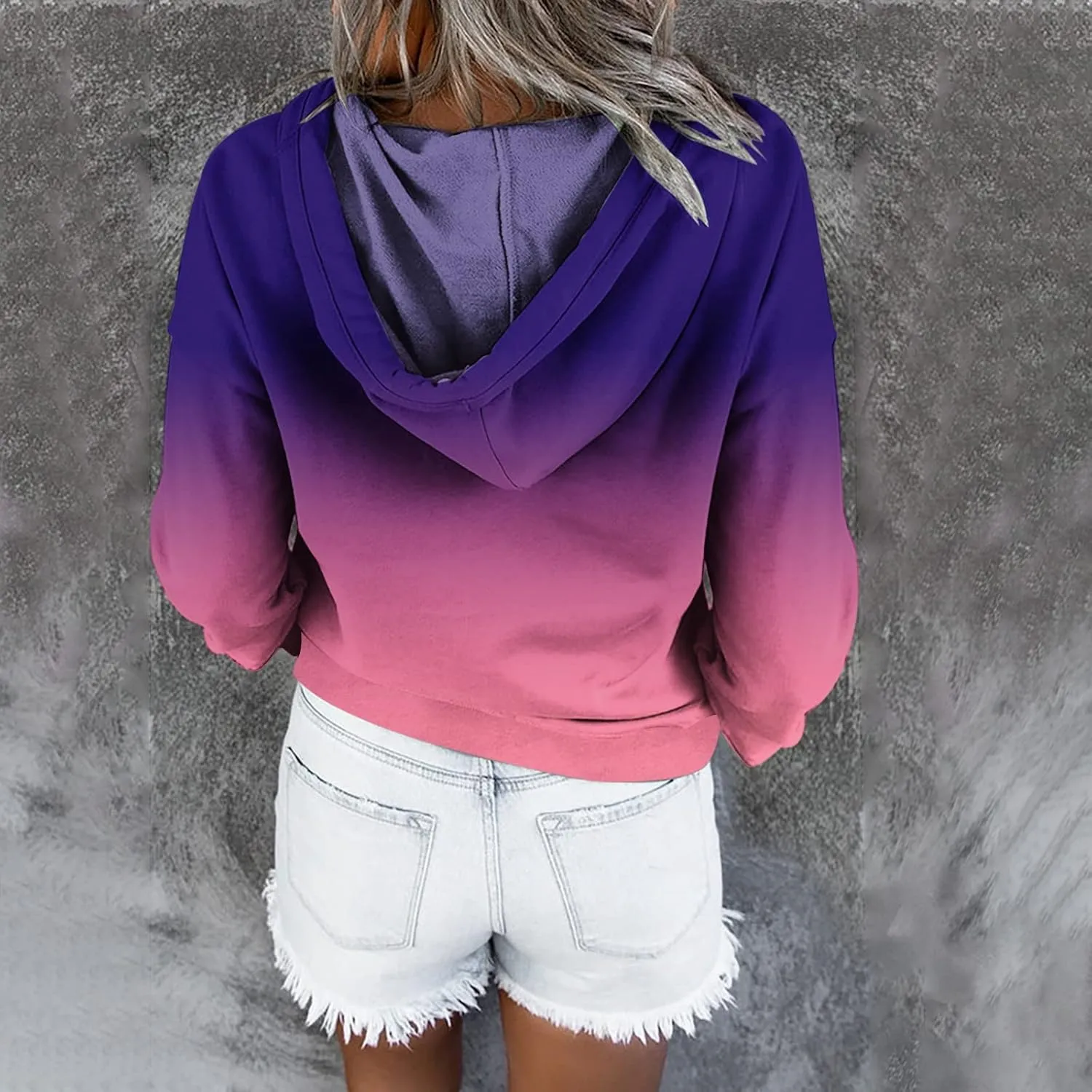 Ceboyel Button Collar Hoodies For Women Solid Color Cute Sweatshirts Long Sleeve Pullover Tops Trendy Fall Fashion 2023