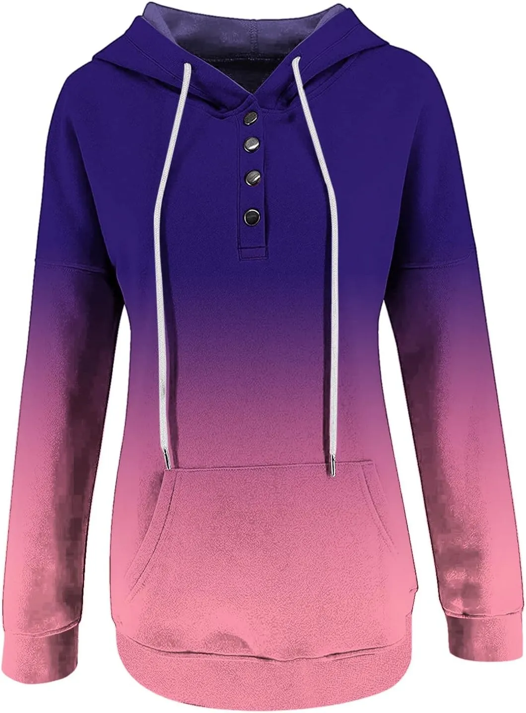 Ceboyel Button Collar Hoodies For Women Solid Color Cute Sweatshirts Long Sleeve Pullover Tops Trendy Fall Fashion 2023