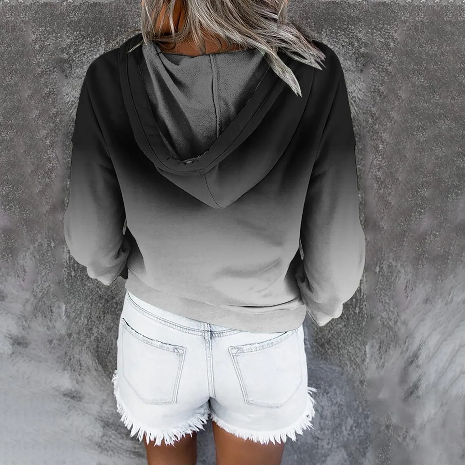 Ceboyel Button Collar Hoodies For Women Solid Color Cute Sweatshirts Long Sleeve Pullover Tops Trendy Fall Fashion 2023
