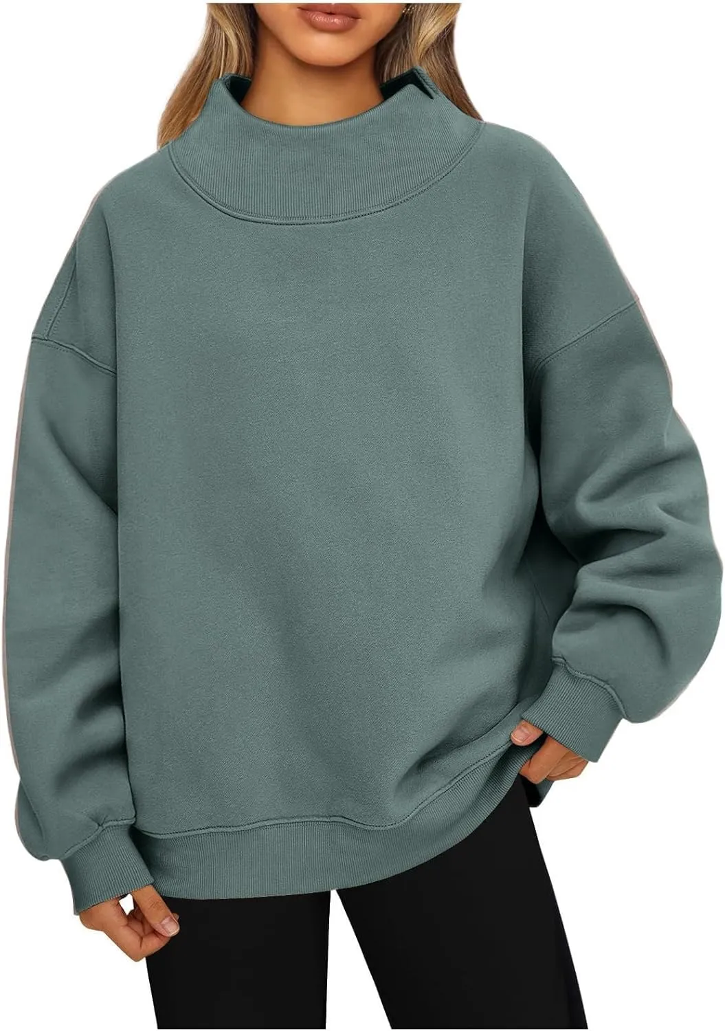 Ceboyel Fall Sweatshirts For Women 2023 Oversized Pullover Shirts High Neck Long Sleeve Tops Y2K Trendy Fashion Clothing