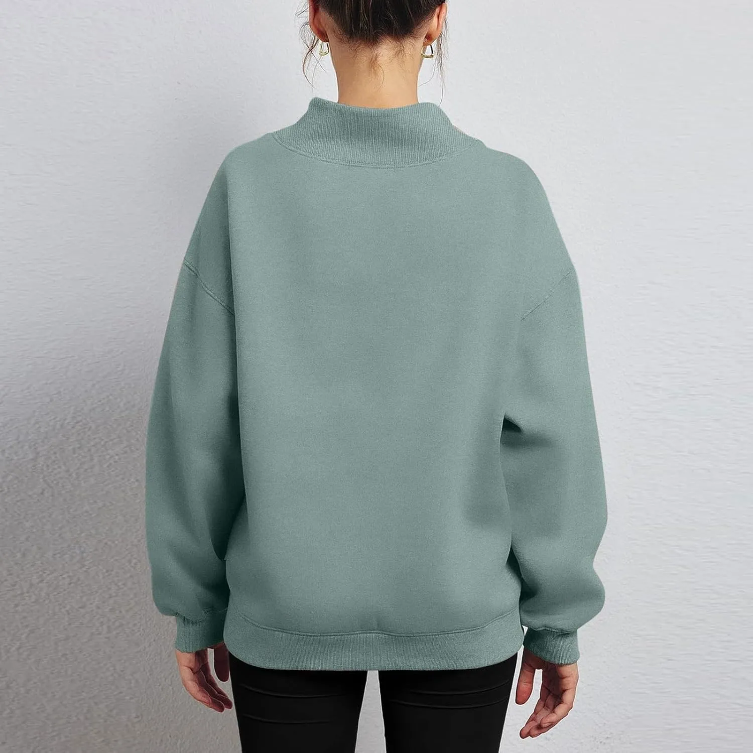 Ceboyel Fall Sweatshirts For Women 2023 Oversized Pullover Shirts High Neck Long Sleeve Tops Y2K Trendy Fashion Clothing