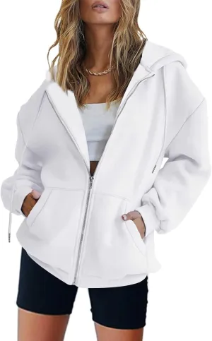 Ceboyel Full Zip Up Hoodies For Women Oversized Sweatshirts Tops Long Sleeve Fall Jackets Y2K Preppy Teen Girl Clothes 2023