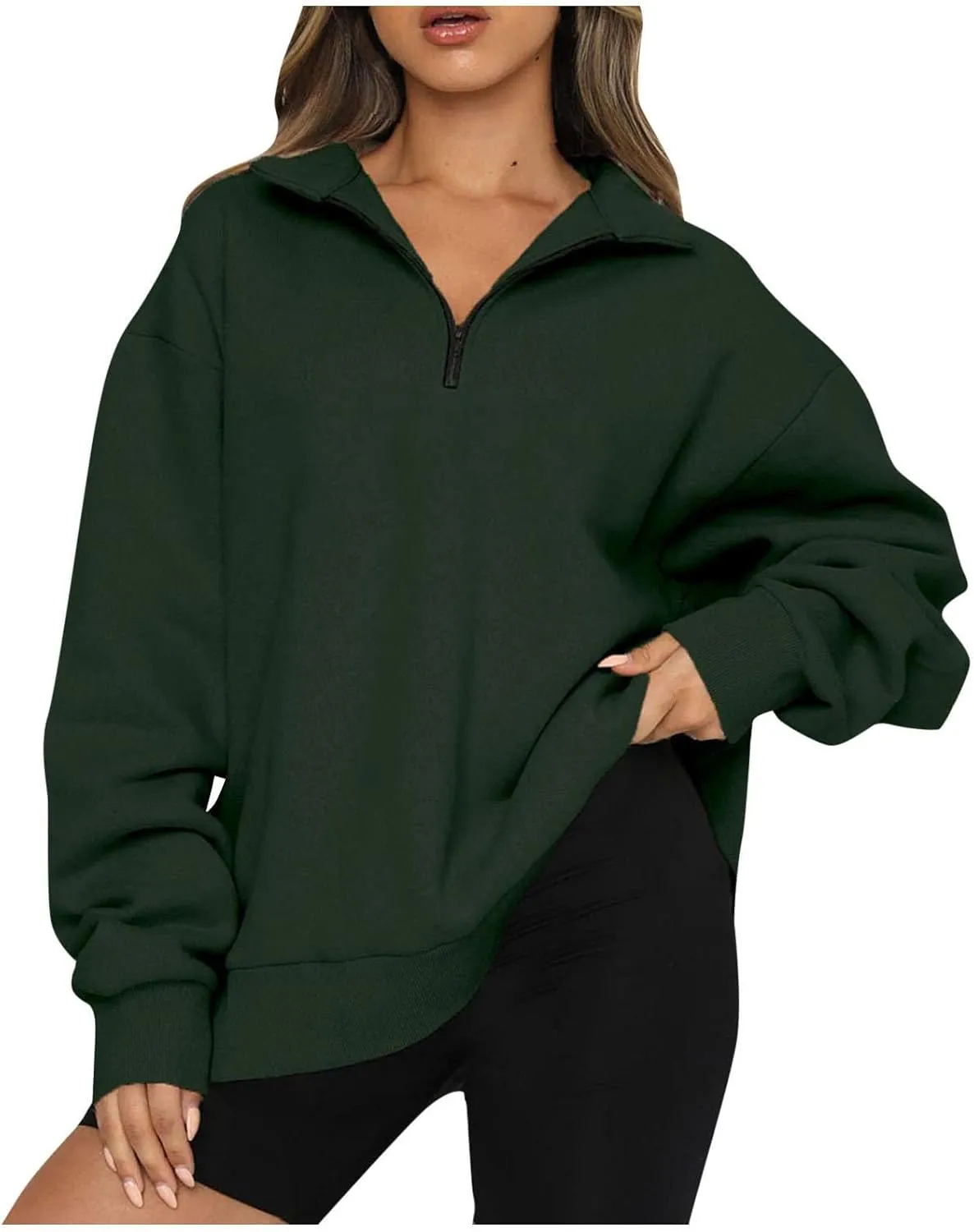 Ceboyel Oversized Sweatshirt For Women Half Zip Hoodie Sweater Trendy Y2K Long Sleeve Tops Fall Fashion Clothes Outfits 2023