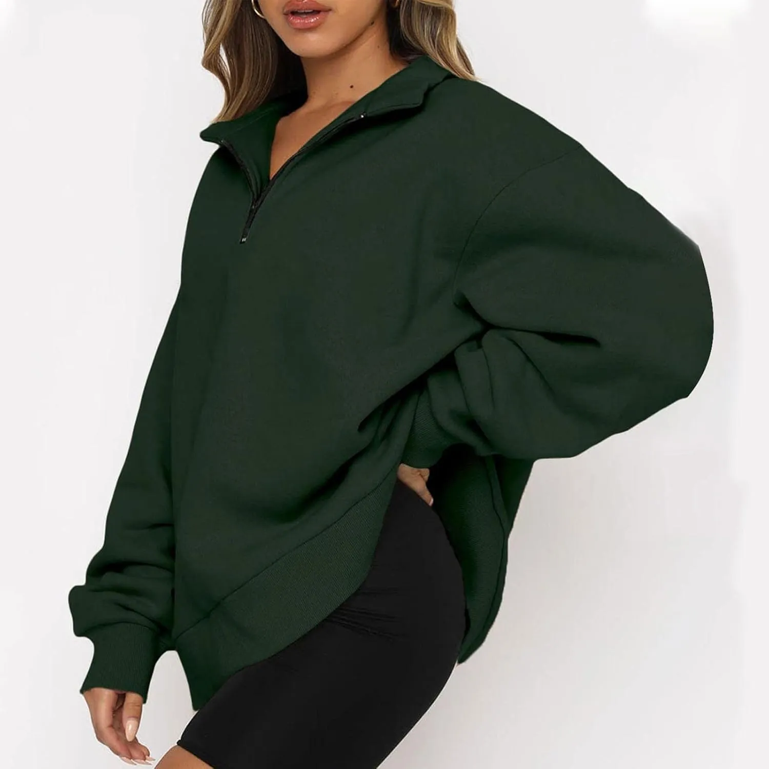Ceboyel Oversized Sweatshirt For Women Half Zip Hoodie Sweater Trendy Y2K Long Sleeve Tops Fall Fashion Clothes Outfits 2023