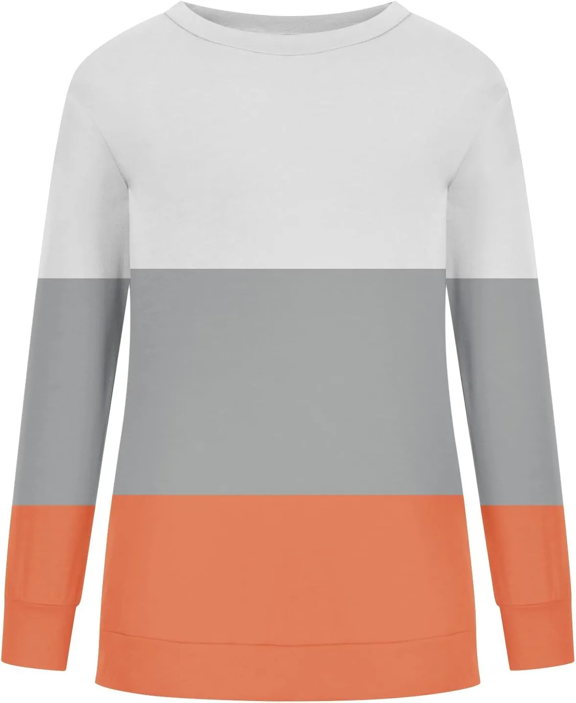 Ceboyel Women Crewneck Sweatshirts 2023 Color Block Pullover Long Sleeve Shirts Loose Fit Fall Fashion Clothing