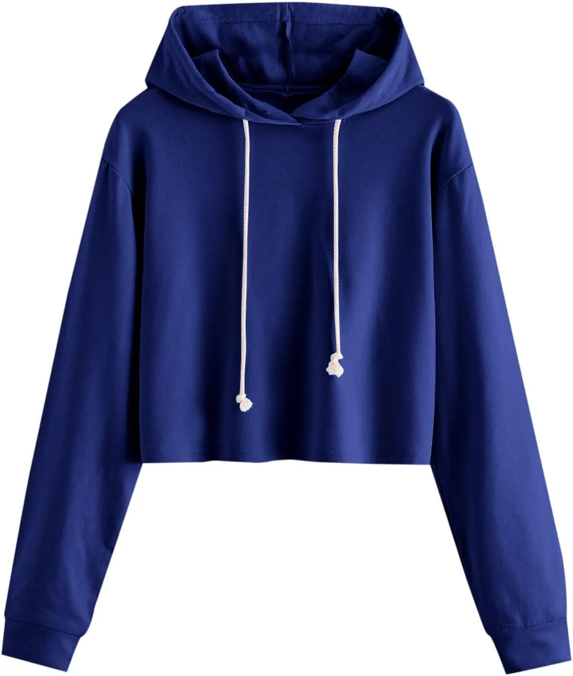 Ceboyel Women Cropped Hoodie Drawstring Pullover Sweatshirt Long Sleeve Workout Tops Trendy Y2k Teen Girls Clothes