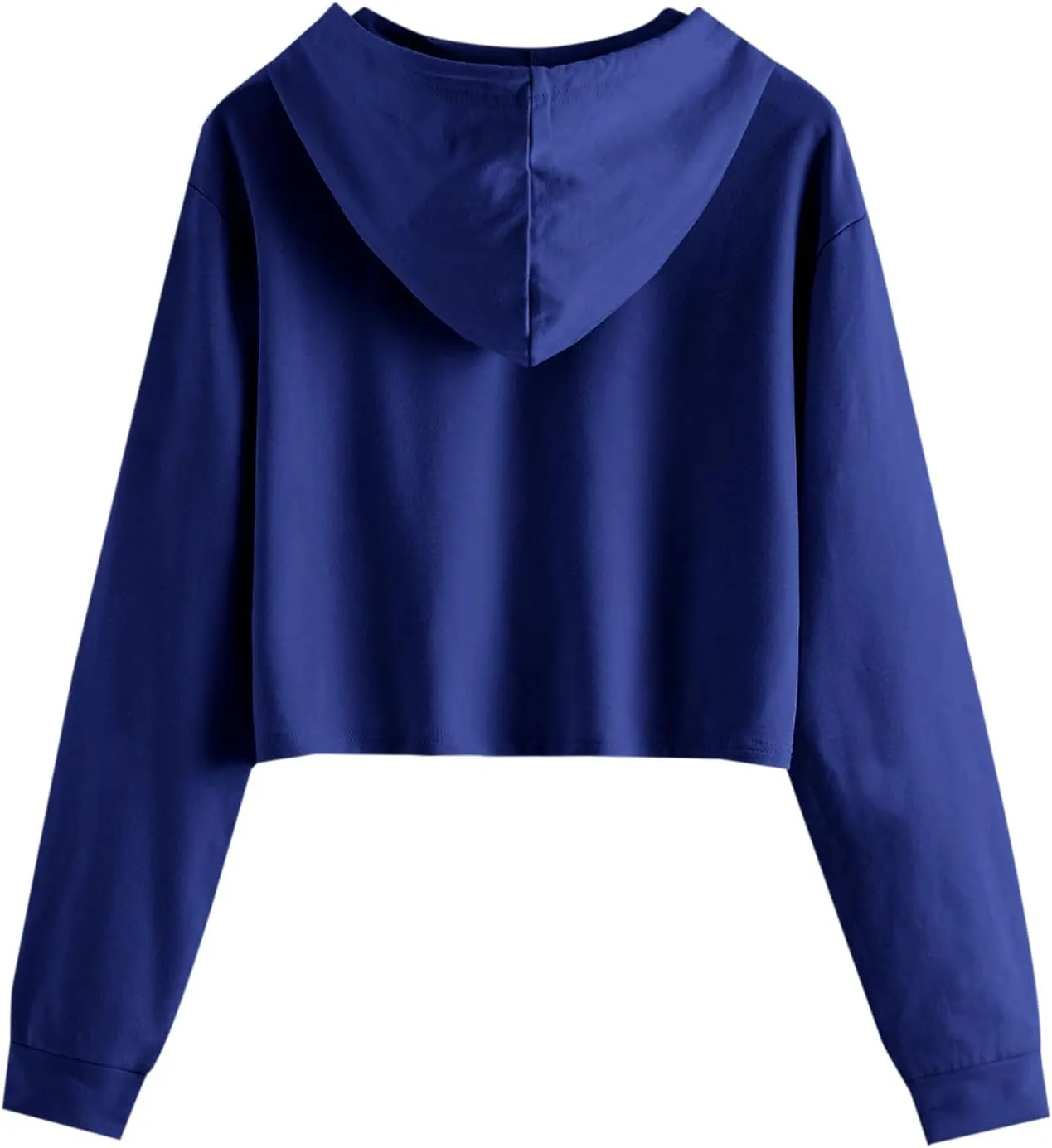Ceboyel Women Cropped Hoodie Drawstring Pullover Sweatshirt Long Sleeve Workout Tops Trendy Y2k Teen Girls Clothes