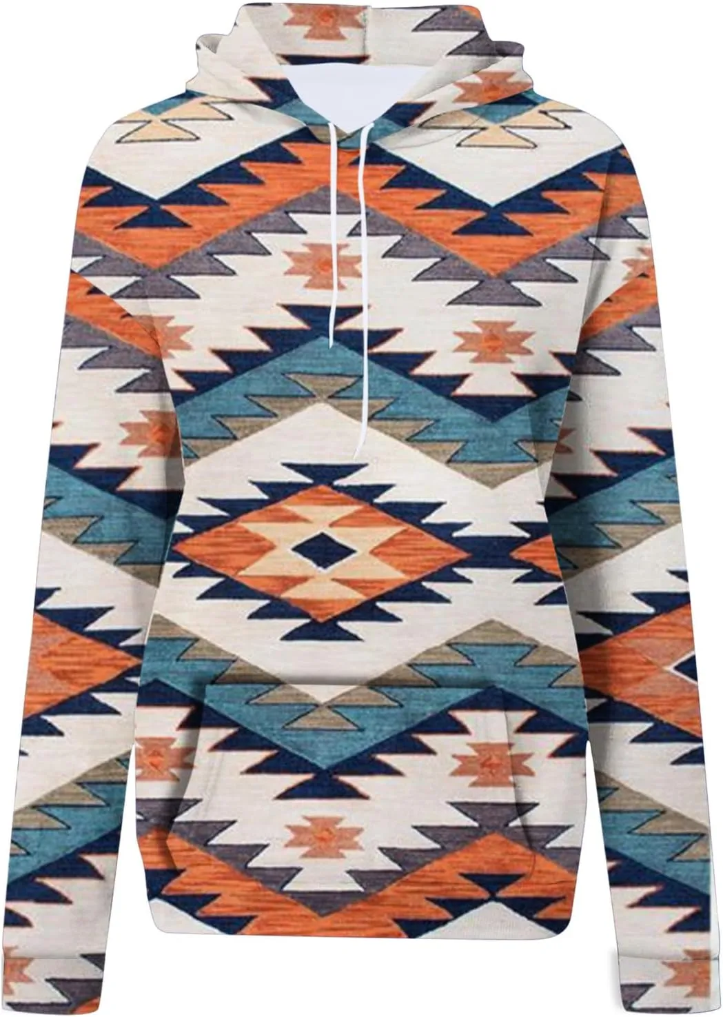Ceboyel Women Western Aztec Hoodies Fashion Sweatshirt Pullover Ethnic Vintage Graphic Shirts Tops Causal Fall Clothes