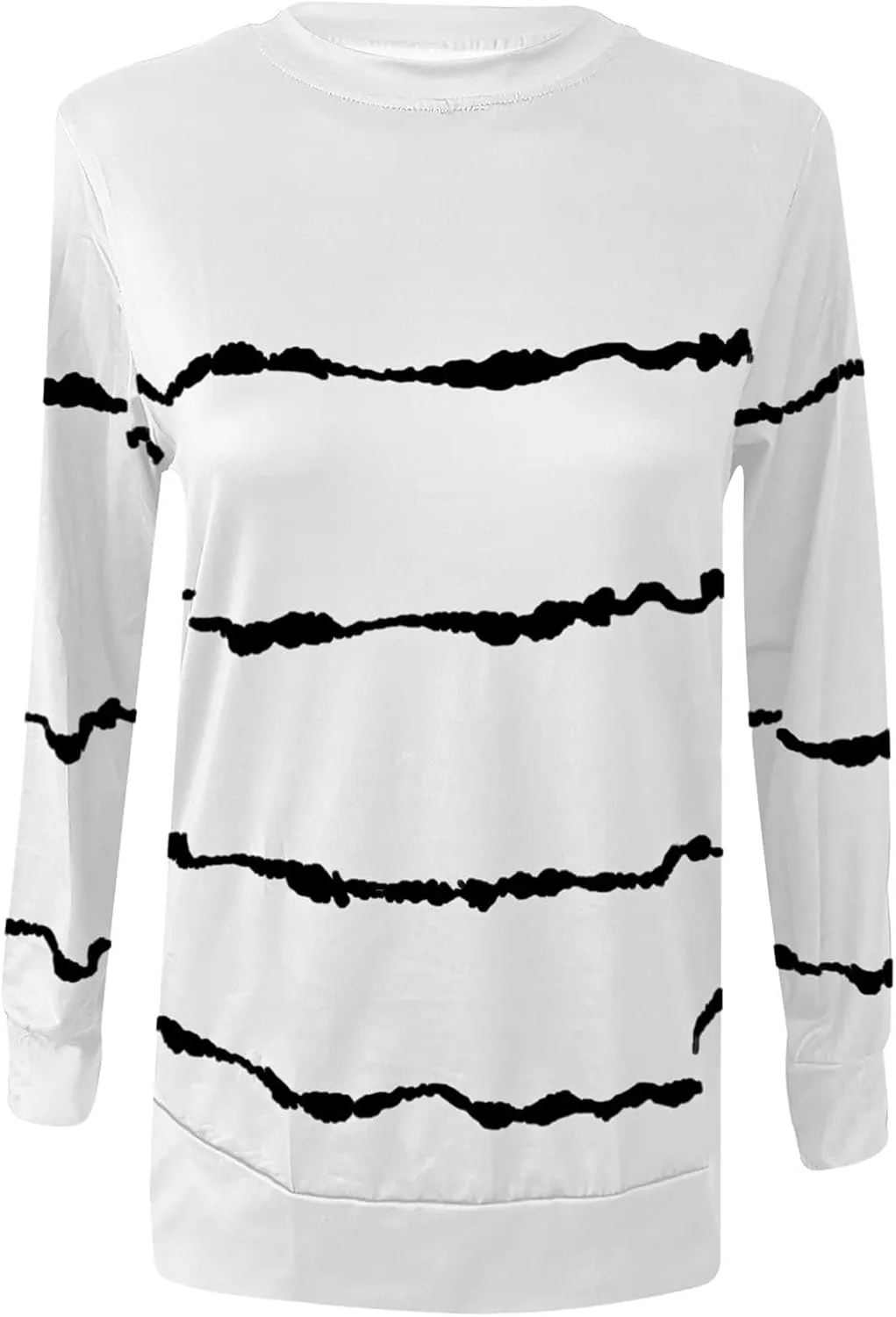 Ceboyel Womens Crew Neck Sweatshirt 2023 Striped Color Block Blouese Shirts Long Sleeve Pullover Tops Fall Fashion Clothes