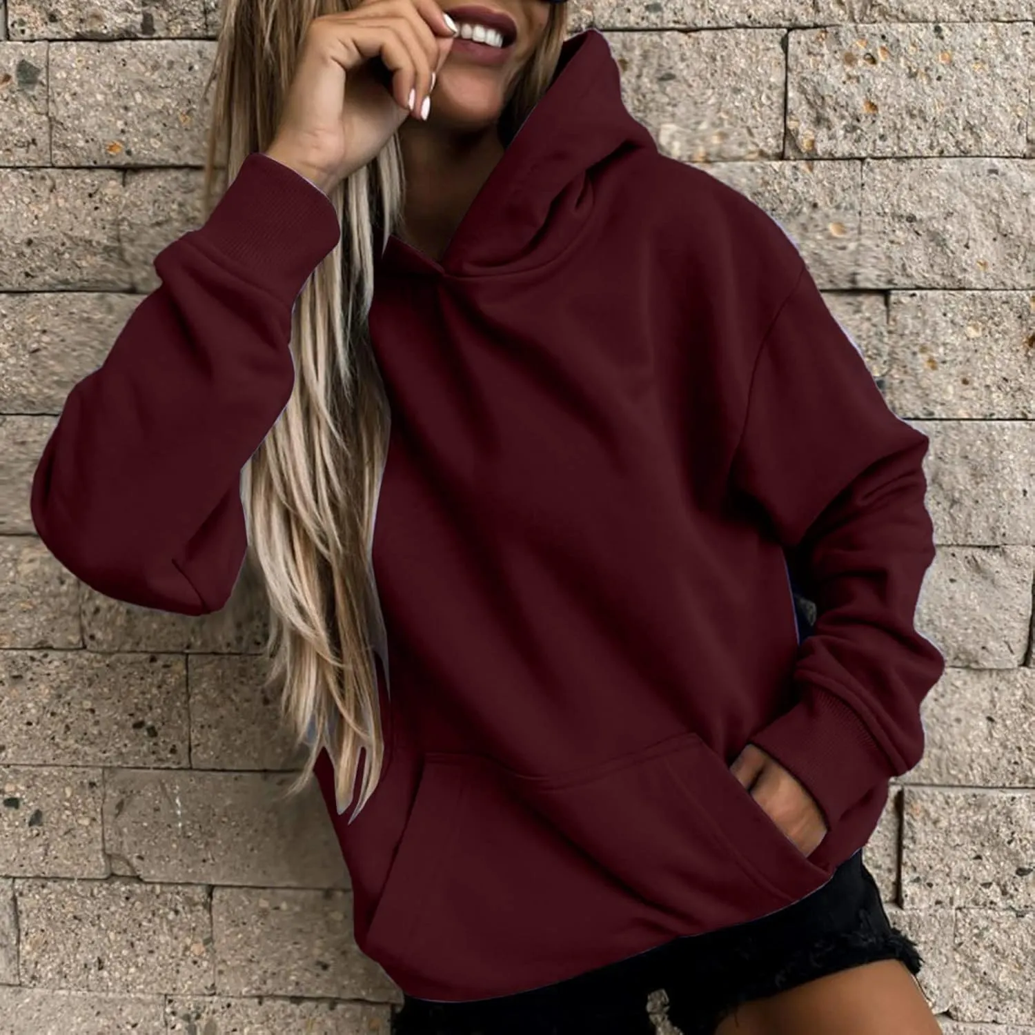 Ceboyel Womens Hoodies Oversized 2023 Hooded Pullover Sweatshirts Long Sleeve Fall Tops Y2K Teen Girls Clothing With Pockets