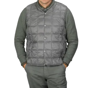 Charcoal Grey Nylon Down Padded Vest