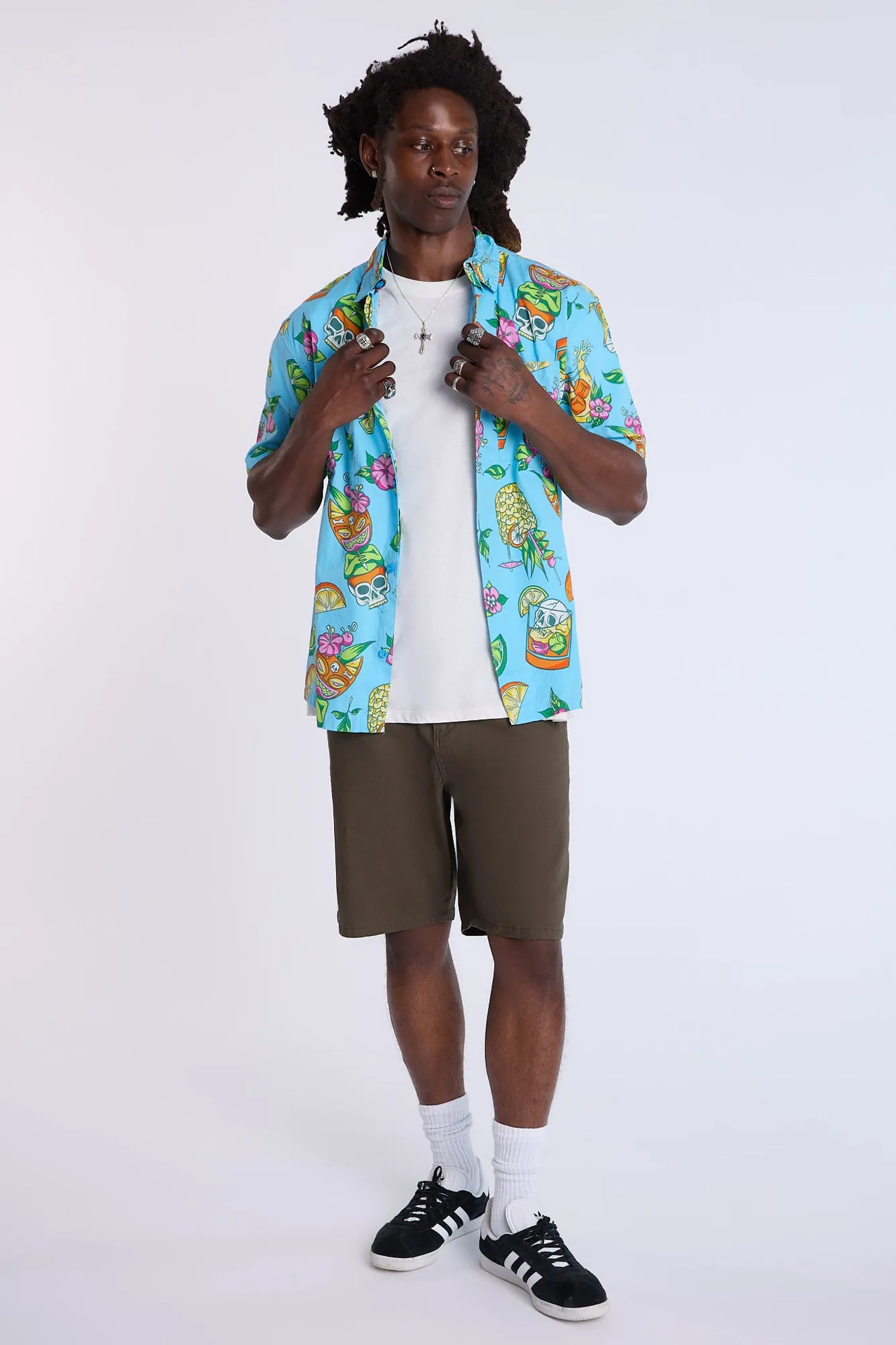 Chemise imprimée crânes tropicaux Arsenic homme